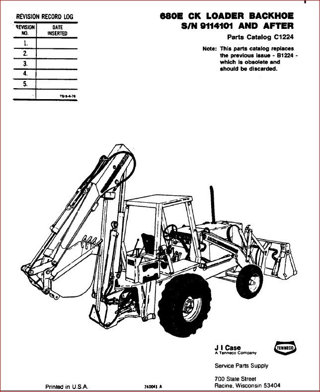 Case 680e Ck Backhoe Loader Parts Catalog Manual - PDF Download ...