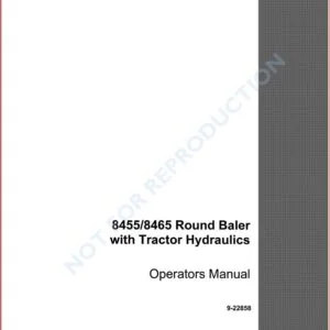 Case Ih 8455 8460 Round Baler With Tractor Hydraulics Operators Manual - PDF Downloads