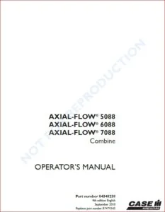 Case Ih Axial Flow 5088 6088 7088 Combine Operators Manual - PDF Download