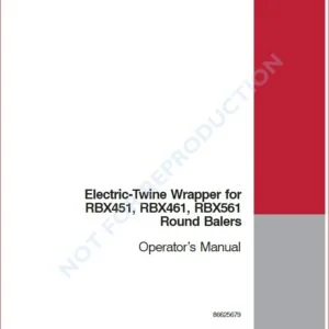CASE IH ELECTRIC TWINE WRAPPER FOR RBX451 RBX461 ROUND BALER OPERATORS MANUAL - PDF Download