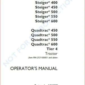 Case Ih Steiger 350 400 450 500 550 600 Quadtrac 450 500 550 600 Tier 4 Tractor Operators Manual - PDF Download