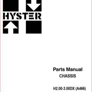 Hyster H2 00dx H2 50dx H3 00dx A466 Chassis Parts Manual