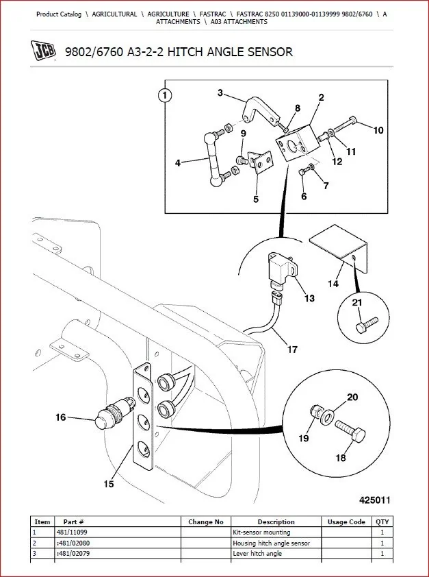 Jcb 8250 Fastrac Parts Catalogue Manual Sn 01139000-01139999 - PDF DOWNLOAD!!! - Image 4