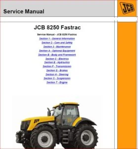Jcb 8250 Fastrac Sn 01139000-01139999 Service Manual - PDF DOWNLOAD!!