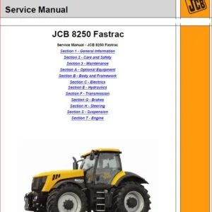 Jcb 8250 Fastrac Sn 01139000-01139999 Service Manual - PDF DOWNLOAD!!