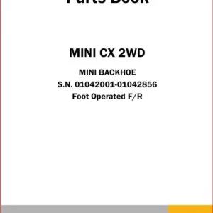 Jcb Mini Cx 2wd Mini Backhoe Parts Catalog Manual - PDF DOWNLOAD