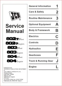 Jcb Service 802 7 803 804 Super Plus Mini Excavator Repair Service Manual Instant - PDF DOWNLOAD!!!