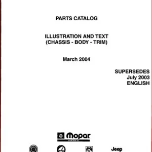 Jeep Wrangler Tj 2002 Parts List Catalog Illustrated Manual - PDF DOWNLOAD!!!