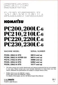Komatsu Pc230 6 Factory Service Repair Manual - PDF DOWNLOAD!!!