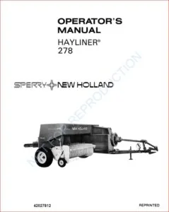 New Holland 278 Hayliner Baler Operators Manual - PDF Download