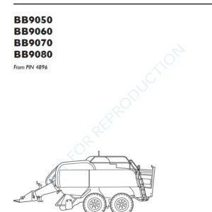 New Holland Bb9050 Bb9060 Bb9070  Bb9080 Square Baler Operators Manual From SN 4896 - PDF DOWNLOAD