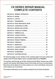 New Holland CX Series CX720 CX740 CX760 CX780 CX820 CX840 CX860 CX880 Combines Shop Manual - PDF Download