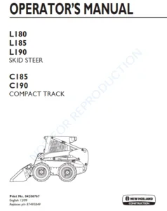 New Holland L180 L185 L190 Skid Steer Loader C185 C190 Compact Track Loader Operators Manual  -  PDF Download