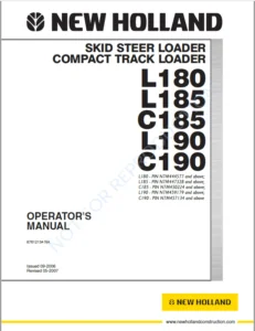 new holland l180 l185 l190 skid steer loader c185 c190 compact track loader operators manual  - PDF Download