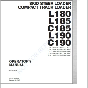 new holland l180 l185 l190 skid steer loader c185 c190 compact track loader operators manual  - PDF Download