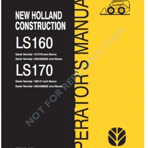 New Holland Ls160 Ls170 Skid Steer Loader Operators Manual - PDF Download