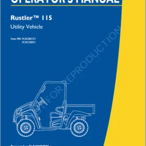 New Holland Rustler 115 Utility Vehicle Operators Manual SN PIN YCXCB0737 YCXCC0041-DOWNLOAD