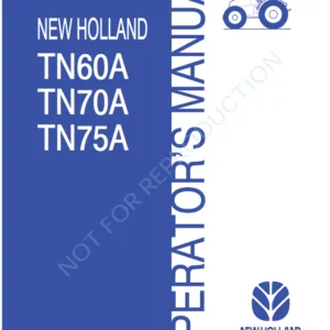 New Holland Tn60a Tn70a Tn75a Tractor Operators Manual - PDF DOWNLOAD