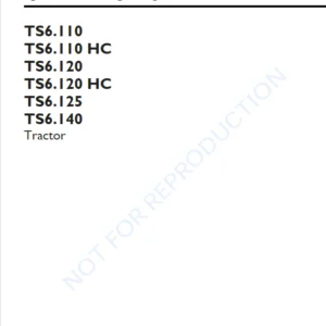 New Holland Ts6.110 Ts6.110 Hc Ts6.120 Ts6.120.Hc Ts6.125 Ts6.140 Tractor Operators Manual
