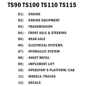 New Holland Ts90 Ts100 Ts110 Ts115 Parts List Manual Catalog - PDF Download