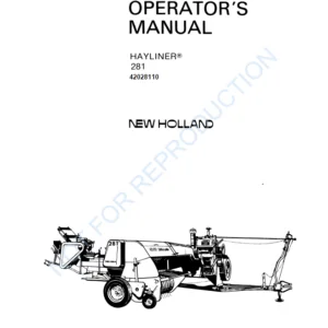 NEW HOLLAND 281 HAYLINER BALER OPERATORS MANUAL - PDF Download