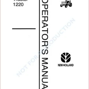 NEW HOLLAND FORD 1220 TRACTOR WITH POWER STEERING OPERATORS MANUAL - PDF Download