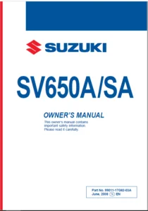 SUZUKI SV650A SA Owners 2009 Manual - PDF DOWNLOAD