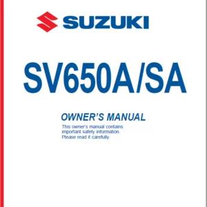 SUZUKI SV650A SA Owners 2009 Manual - PDF DOWNLOAD