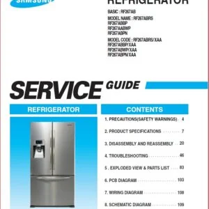 Samsung Rf 267 ab Refrigerator Service Manual - PDF DOWNLOAD!!!