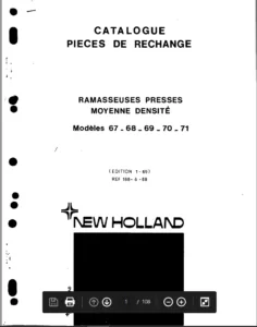 Spare Parts Catalog New Holland 67 68 69 70 71 Square Baler - PDF DOWNLOAD