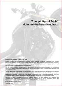 Triumph Speed Triple Werkstatthandbuch - PDF DOWNLOAD