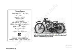 Matchless 1939-1955 Workshop Service Manual For Repair-PDF