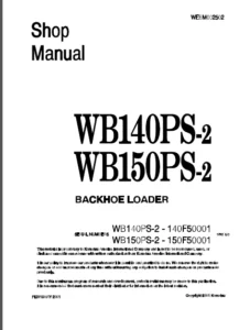 Komatsu Service Wb140ps 2 Wb150ps 2 Manual Backhoe Loader Workshop Manual - PDF Download