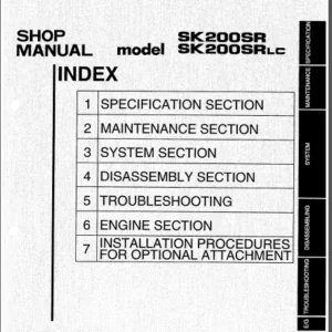 Kobelco Sk200sr Sk200srlc Crawler Excavator Full Service - PDF Download