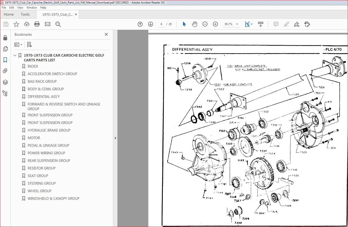1970-1973 Club Car Caroche Electric Golf Carts Parts List Manual - PDF DOWNLOAD - Image 4