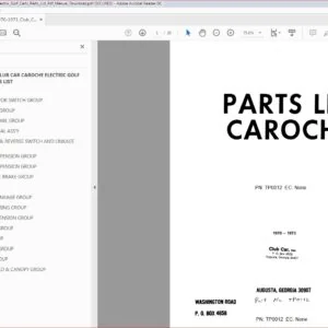 1970-1973 Club Car Caroche Electric Golf Carts Parts List Manual - PDF DOWNLOAD