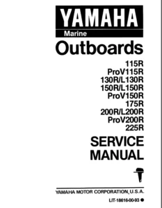 1993 Yamaha 175 Txrr Outboard Service Repair Maintenance Manual Factory - PDF DOWNLOAD