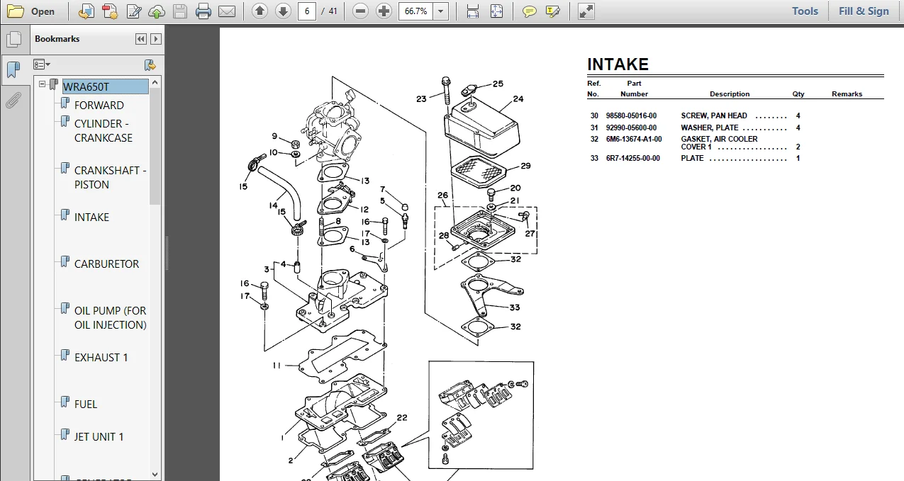 1995 Yamaha Wave Runner Iii Wra650t Parts Manual Catalog Download - PDF DOWNLOAD - Image 3