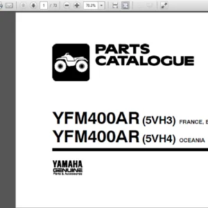 2003 Yamaha Atv Yfm400ar Parts Catalogue - PDF DOWNLOAD