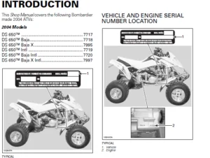 2004 Bombardier Ds650 Baja X Intl Atvs Repair Manual -PDF Download