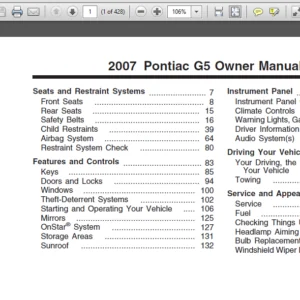 2006-2009 Pontiac G5  Service Manual - PDF DOWNLOAD