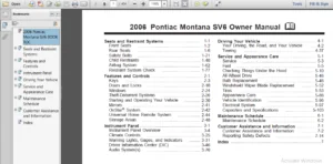 2006 Pontiac Montana SV6 Owners Manual - PDF DOWNLOAD