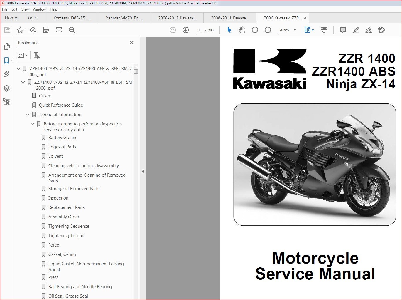 Se insekter dybtgående Miljøvenlig 2006 Kawasaki Zzr1400 Zzr1400 Abs Ninja Zx 14 Motorcycle Workshop Repair Service  Manual DOWNLOAD - HeyDownloads - Manual Downloads