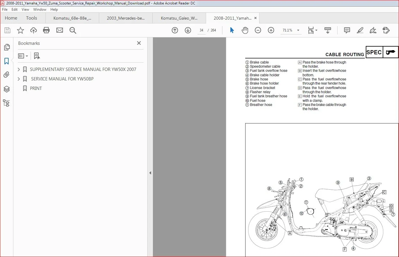 2008-2011 Yamaha Yw50 Zuma Scooter Service Repair Workshop Manual Download - Image 2