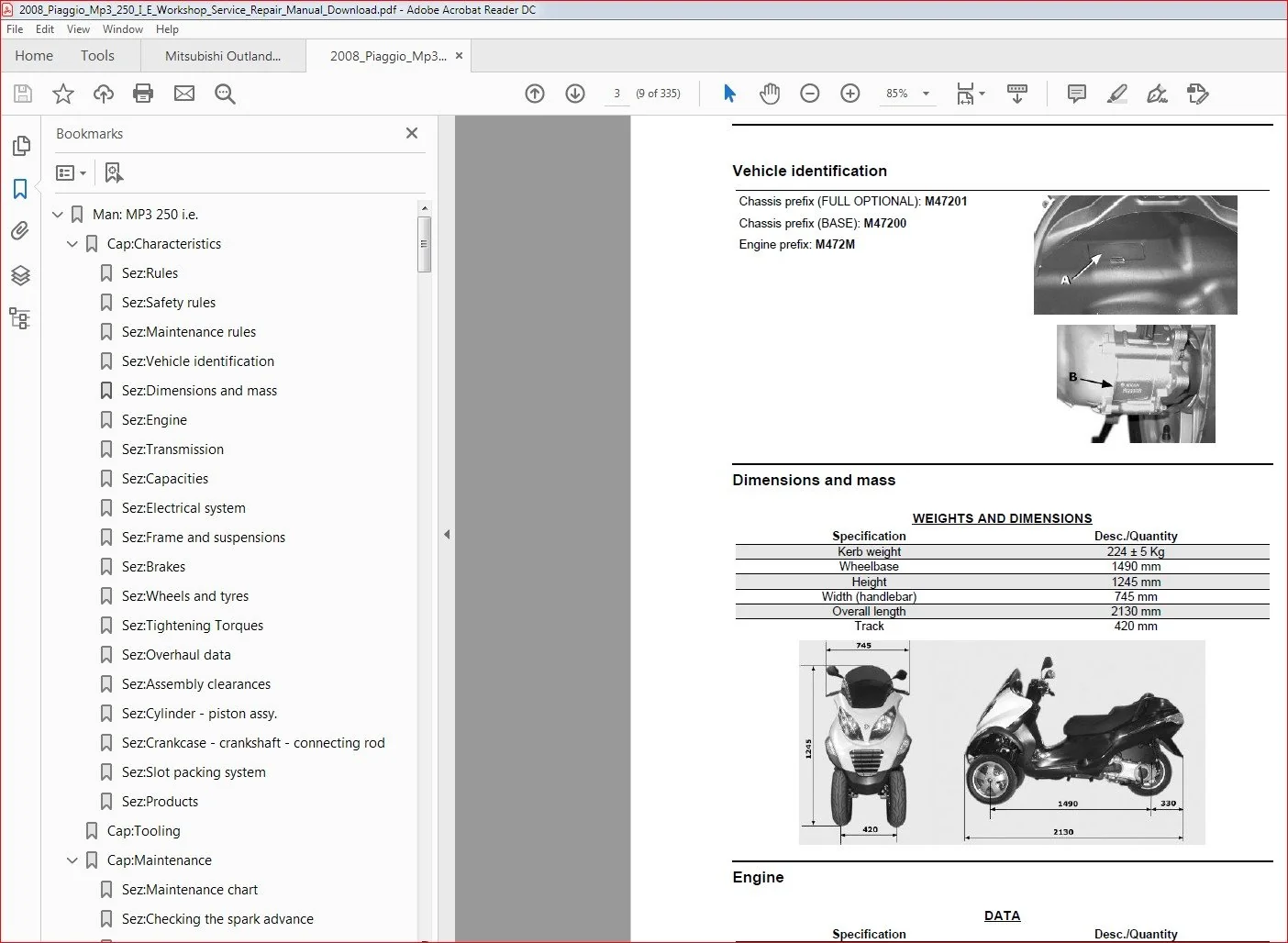 2008 Piaggio Mp3 250 I E Workshop Service Repair Manual Download - Image 2