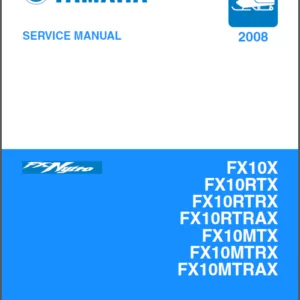2008 Yamaha Fx Nytro Mtx 40th Anniversary Snowmobile Service Repair Maintenance Overhaul Workshop Manual - PDF DOWNLOAD