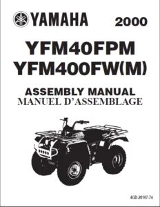Atv Yamaha Yfm40fpm Yfm400fw Assembly Manual 2000 - PDF Download