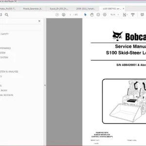 Bobcat S100 Skid Steer Loader Service Repair Workshop Manual Download SN Ab6420001 Above - PDF DOWNLOAD