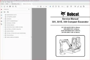 Bobcat 331 Compact Excavator Sn Aacs11001 Above Service Repair Manual - PDF DOWNLOAD