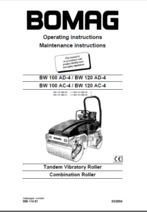 Bomag Bw 100 Ad Bw 100 Ac Bw 120 Ad Bw 120 Ac Drum Roller Service Repair Workshop Manual Download - PDF